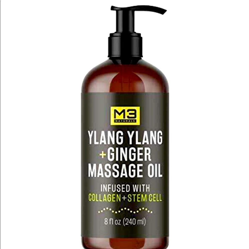 Ylang ylang + ginger massage oil.